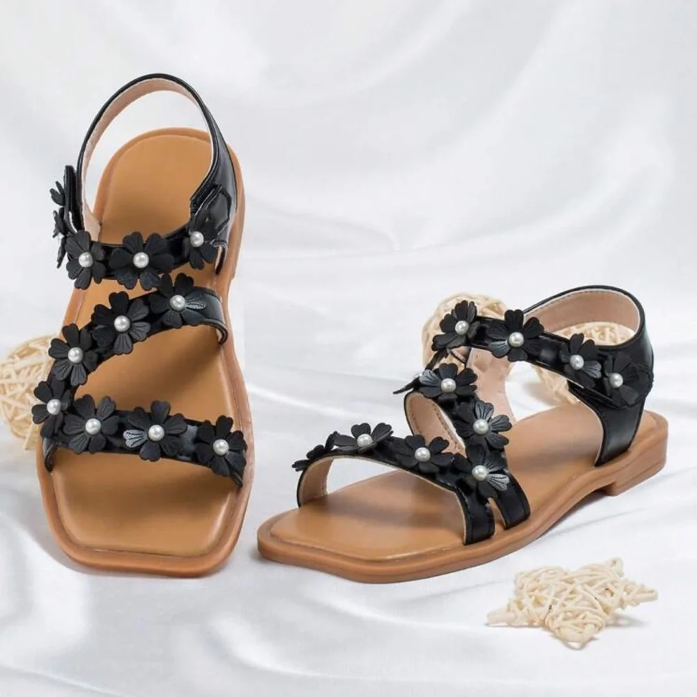 Girl Blossom Tan Sandals- (12.5)